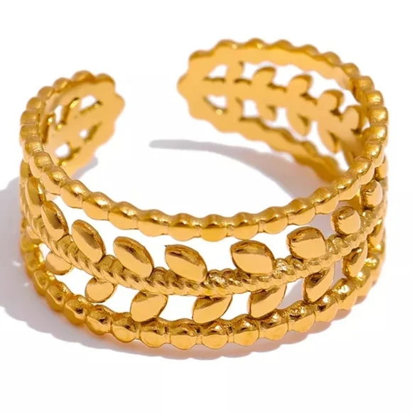 Designer Leaves Adjustable Ring - Picture 4 of 7
